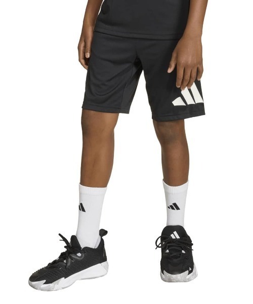 adidas(アディダス)の「アディダス adidas トレイン エッセンシャルズ ビッグロゴ ショーツ(その他パンツ・キッズ・オリーブ/ブラック・120cm/130cm/140cm/150cm/160cm)」の2枚目の写真