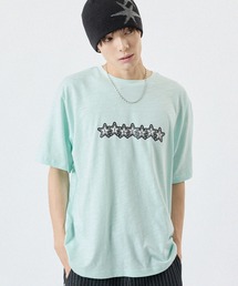 MSG（エムエスジー）の「グラフィックプリント半袖スラブTシャツ ボーダー（Tシャツ/カットソー）」