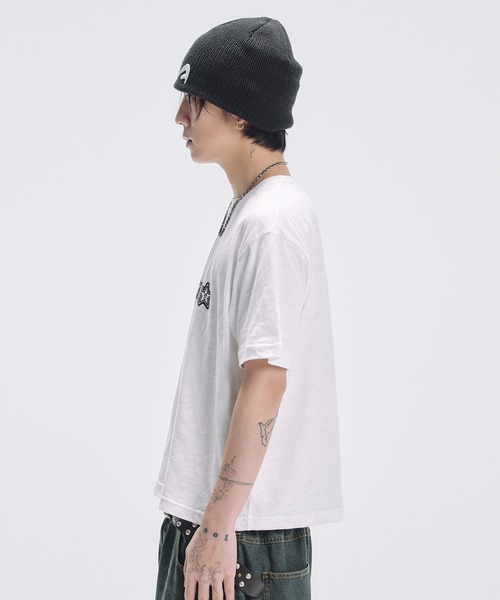 MSG(エムエスジー)の「グラフィックプリント半袖スラブTシャツ ボーダー(Tシャツ/カットソー・メンズ・ブラック/ホワイト/ブラック系/バイオレット/ライトブルー・M/S/XL/L)」の8枚目の写真
