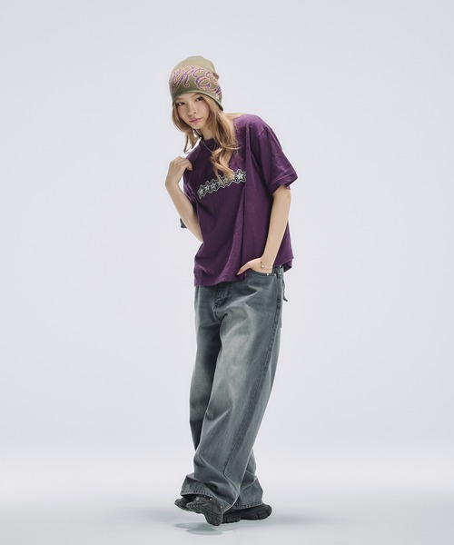 MSG(エムエスジー)の「グラフィックプリント半袖スラブTシャツ ボーダー(Tシャツ/カットソー・メンズ・ブラック/ホワイト/ブラック系/バイオレット/ライトブルー・M/S/XL/L)」の20枚目の写真