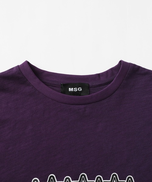 MSG(エムエスジー)の「グラフィックプリント半袖スラブTシャツ ボーダー(Tシャツ/カットソー・メンズ・ブラック/ホワイト/ブラック系/バイオレット/ライトブルー・M/S/XL/L)」の15枚目の写真