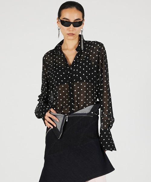 PRANK PROJECT（プランクプロジェクト）の「【2026Summer Pre-Order】シルクライクモチーフシャツ / Silk-Like Motif Shirt（シャツ/ブラウス・レディース・ピンク/ホワイト/ブラック・FREE）」の9枚目の写真