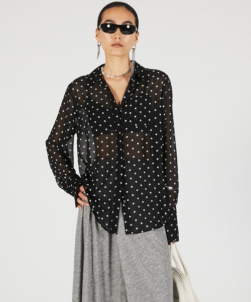 PRANK PROJECT（プランクプロジェクト）の「【2026Summer Pre-Order】シルクライクモチーフシャツ / Silk-Like Motif Shirt（シャツ/ブラウス・レディース・ピンク/ホワイト/ブラック・FREE）」の8枚目の写真