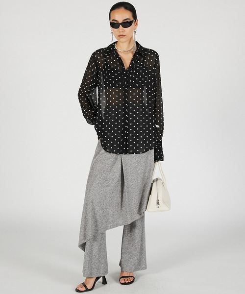 PRANK PROJECT（プランクプロジェクト）の「【2026Summer Pre-Order】シルクライクモチーフシャツ / Silk-Like Motif Shirt（シャツ/ブラウス・レディース・ピンク/ホワイト/ブラック・FREE）」の4枚目の写真