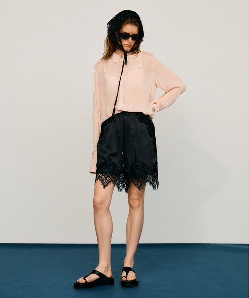 PRANK PROJECT(プランクプロジェクト)の「【2026Summer Pre-Order】シルクライクモチーフシャツ / Silk-Like Motif Shirt(シャツ/ブラウス・レディース・ピンク/ホワイト/ブラック・FREE)」の4枚目の写真