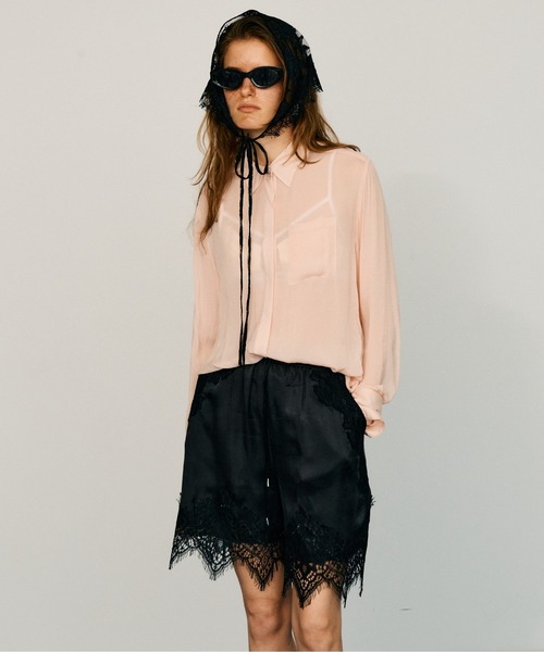 PRANK PROJECT(プランクプロジェクト)の「【2026Summer Pre-Order】シルクライクモチーフシャツ / Silk-Like Motif Shirt(シャツ/ブラウス・レディース・ピンク/ホワイト/ブラック・FREE)」の5枚目の写真