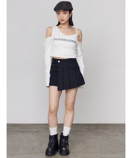 EMODA(エモダ)の「レイヤードロゴロンT(Tシャツ/カットソー・レディース・チャコールグレー/ホワイト/グレー/ブラック・FREE)」の6枚目の写真