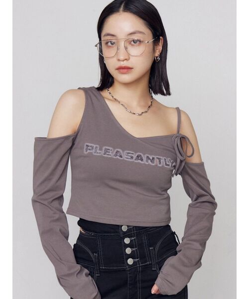 EMODA(エモダ)の「レイヤードロゴロンT(Tシャツ/カットソー・レディース・チャコールグレー/ホワイト/グレー/ブラック・FREE)」の8枚目の写真