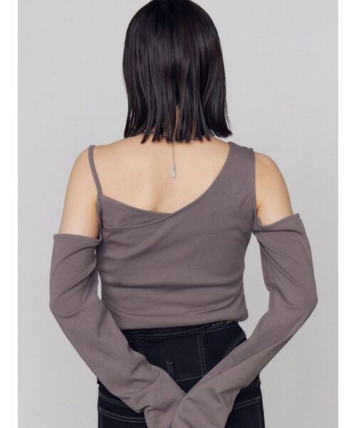 EMODA(エモダ)の「レイヤードロゴロンT(Tシャツ/カットソー・レディース・チャコールグレー/ホワイト/グレー/ブラック・FREE)」の10枚目の写真