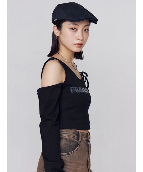 EMODA(エモダ)の「レイヤードロゴロンT(Tシャツ/カットソー・レディース・チャコールグレー/ホワイト/グレー/ブラック・FREE)」の21枚目の写真