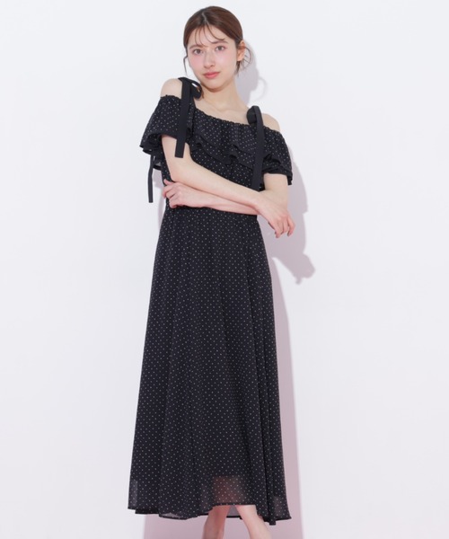 JILL by JILL STUART（ジルバイジルスチュアート）の「パイピングフリルキャミワンピース（ワンピース・レディース・ブラック系その他/ブルー系その他/ホワイト系その他・FREE）」の4枚目の写真