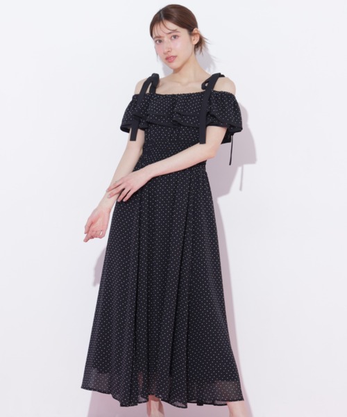 JILL by JILL STUART（ジルバイジルスチュアート）の「パイピングフリルキャミワンピース（ワンピース・レディース・ブラック系その他/ブルー系その他/ホワイト系その他・FREE）」の5枚目の写真