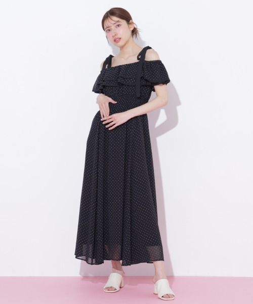 JILL by JILL STUART（ジルバイジルスチュアート）の「パイピングフリルキャミワンピース（ワンピース・レディース・ブラック系その他/ブルー系その他/ホワイト系その他・FREE）」の7枚目の写真