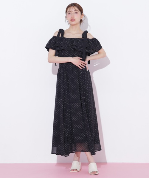 JILL by JILL STUART（ジルバイジルスチュアート）の「パイピングフリルキャミワンピース（ワンピース・レディース・ブラック系その他/ブルー系その他/ホワイト系その他・FREE）」の9枚目の写真