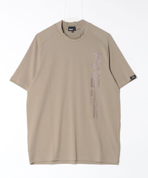 PING（ピン）の「ピン  テラカノコ半袖ハイネックシャツ（Tシャツ/カットソー・メンズ・ベージュ/ホワイト/ブラック・M/L/LL）」の5枚目の写真