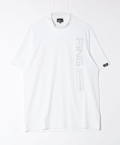 PING（ピン）の「ピン  テラカノコ半袖ハイネックシャツ（Tシャツ/カットソー・メンズ・ベージュ/ホワイト/ブラック・M/L/LL）」の6枚目の写真