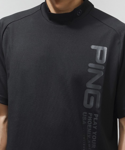 PING（ピン）の「ピン  テラカノコ半袖ハイネックシャツ（Tシャツ/カットソー・メンズ・ベージュ/ホワイト/ブラック・M/L/LL）」の10枚目の写真