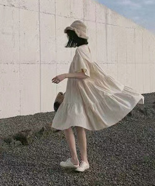 SallyLunn（サリーラン）の「ナチュラルティアードワンピース（ワンピース・レディース・ピンク/イエロー/アイボリー・MEDIUM/LARGE）」の5枚目の写真