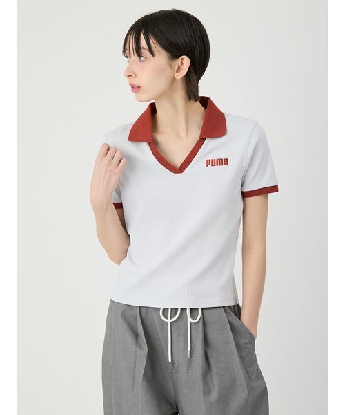 LILY BROWN(リリーブラウン)の「【LILY BROWN×PUMA】リブポロシャツ(ポロシャツ・レディース・サックスブルー/アイボリー・F)」の6枚目の写真
