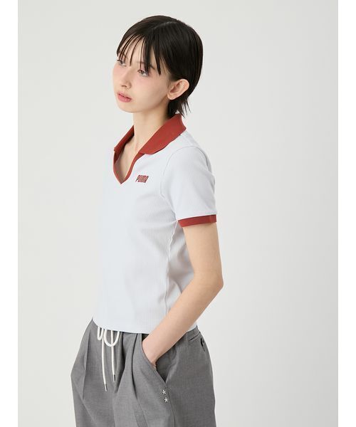 LILY BROWN(リリーブラウン)の「【LILY BROWN×PUMA】リブポロシャツ(ポロシャツ・レディース・サックスブルー/アイボリー・F)」の8枚目の写真