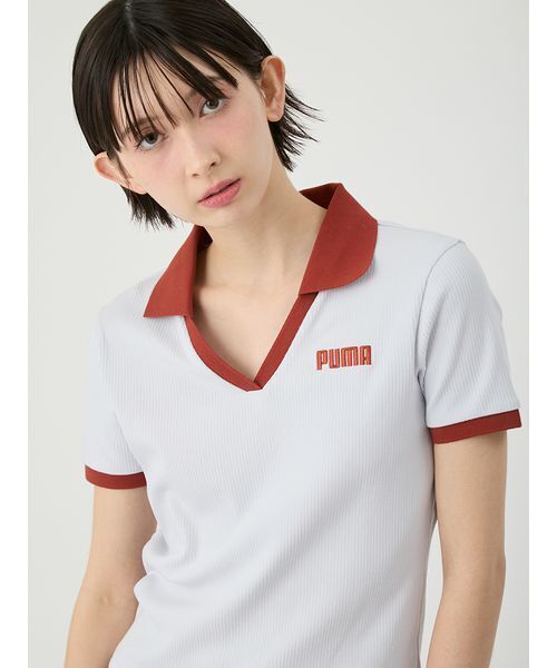 LILY BROWN(リリーブラウン)の「【LILY BROWN×PUMA】リブポロシャツ(ポロシャツ・レディース・サックスブルー/アイボリー・F)」の9枚目の写真