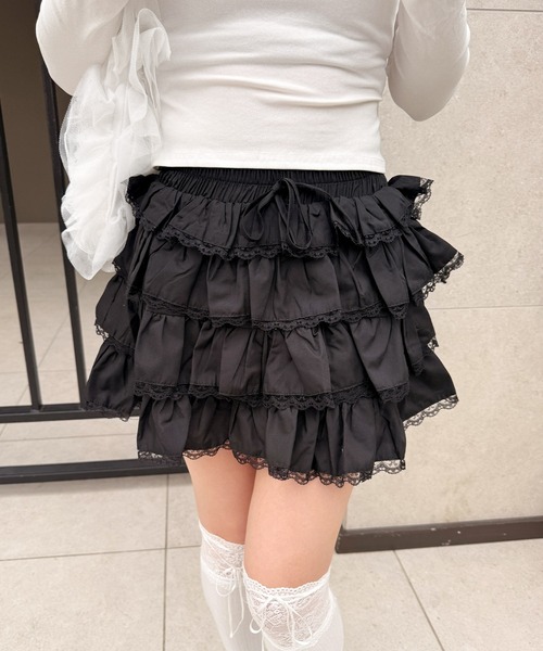 frunco(フランコ)の「コットンティアードレーススカート(スカート・レディース・ブラック/ホワイト・FREE)」の15枚目の写真