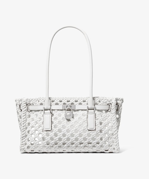 MICHAEL KORS(マイケルコース)の「HAMILTON ハンドウーヴン サッチェル スモール(ショルダーバッグ・レディース・ホワイト系・FREE)」の1枚目の写真