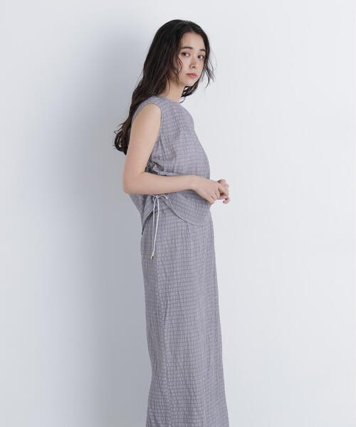 N.（N. Natural Beauty Basic）（エヌエヌナチュラルビューティーベーシック）の「シアーシャーリングセットアップ（ワンピース・レディース・グレー/ブルー・P/S/MEDIUM）」の5枚目の写真