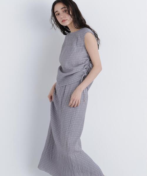 N.（N. Natural Beauty Basic）（エヌエヌナチュラルビューティーベーシック）の「シアーシャーリングセットアップ（ワンピース・レディース・グレー/ブルー・P/S/MEDIUM）」の7枚目の写真