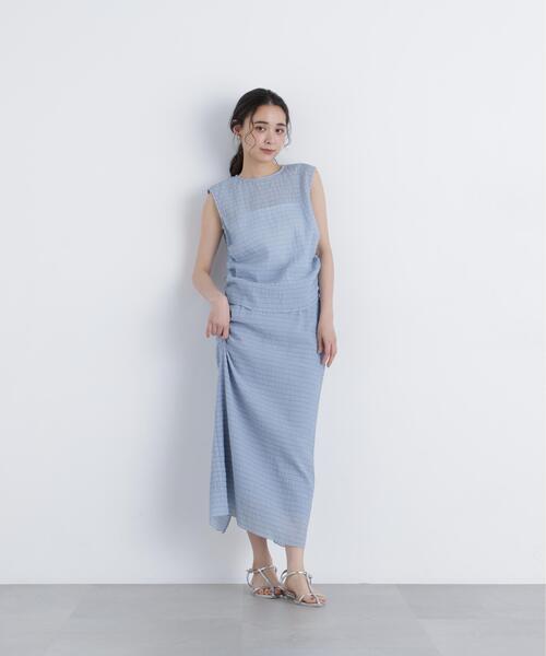 N.（N. Natural Beauty Basic）（エヌエヌナチュラルビューティーベーシック）の「シアーシャーリングセットアップ（ワンピース・レディース・グレー/ブルー・P/S/MEDIUM）」の11枚目の写真