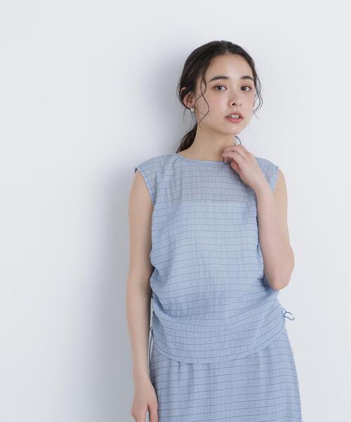 N.（N. Natural Beauty Basic）（エヌエヌナチュラルビューティーベーシック）の「シアーシャーリングセットアップ（ワンピース・レディース・グレー/ブルー・P/S/MEDIUM）」の12枚目の写真