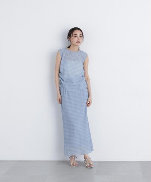 N.（N. Natural Beauty Basic）（エヌエヌナチュラルビューティーベーシック）の「シアーシャーリングセットアップ（ワンピース・レディース・グレー/ブルー・P/S/MEDIUM）」の13枚目の写真