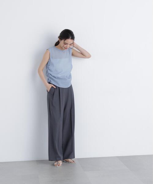 N.（N. Natural Beauty Basic）（エヌエヌナチュラルビューティーベーシック）の「シアーシャーリングセットアップ（ワンピース・レディース・グレー/ブルー・P/S/MEDIUM）」の15枚目の写真