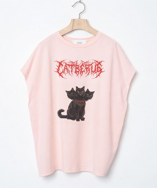 BEDSIDEDRAMA(ベットサイドドラマ)の「CATBERUS Dress Tee(Tシャツ/カットソー・レディース・ピンク/ホワイト/ブラック・1)」の3枚目の写真