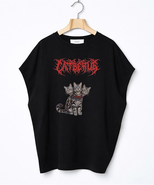 BEDSIDEDRAMA(ベットサイドドラマ)の「CATBERUS Dress Tee(Tシャツ/カットソー・レディース・ピンク/ホワイト/ブラック・1)」の2枚目の写真