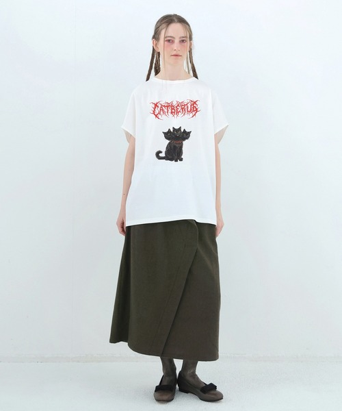 BEDSIDEDRAMA(ベットサイドドラマ)の「CATBERUS Dress Tee(Tシャツ/カットソー・レディース・ピンク/ホワイト/ブラック・1)」の4枚目の写真