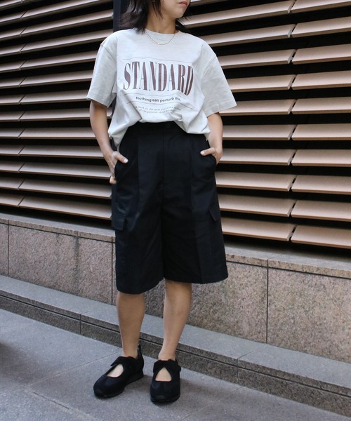 Scrap Book（スクラップブック）の「【Scrap Book】STANDARD-T（Tシャツ/カットソー・レディース・グレー/ブラック・M）」の4枚目の写真