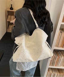 星プリント 刺繍 トートバッグ 大容量 通勤用 ハンドバッグ