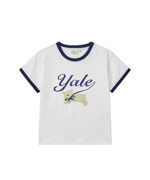 YALE(イェール)の「ウィメンズパピリボンリンガーTシャツ_ネイビー(Tシャツ/カットソー・レディース・その他・SMALL/MEDIUM/LARGE)」の1枚目の写真