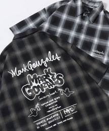 Mark Gonzales | MARK GONZALES ARTWORK COLLECTION/マークゴンザレス 別注 ビッグシルエット バックプリント ワンポイント刺繍 オンブレチェック 半袖シャツ(シャツ/ブラウス)