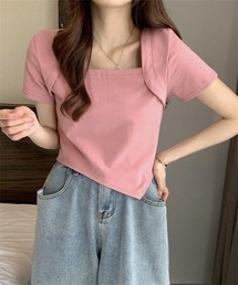 スクエアネック半袖Tシャツ