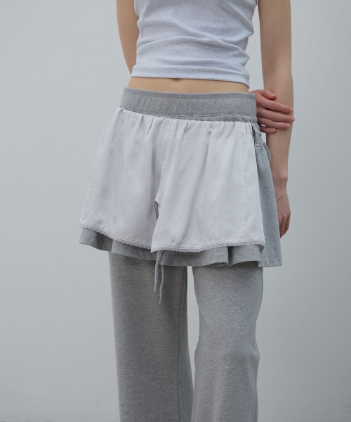 LCDC TM(エルシーディーシーティーエム)の「LACE LAYERED JERSEY SKIRT (MELANGE GREY)(スカート・レディース・その他・OS)」の11枚目の写真