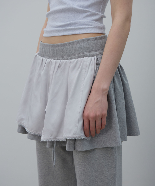 LCDC TM(エルシーディーシーティーエム)の「LACE LAYERED JERSEY SKIRT (MELANGE GREY)(スカート・レディース・その他・OS)」の8枚目の写真