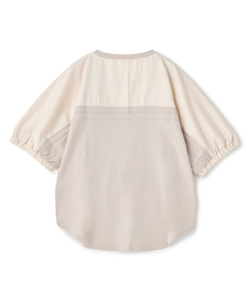 Nowadays(ナウアデイズ)の「布帛ドッキングドルマンTシャツ(Tシャツ/カットソー・レディース・ホワイト/ベージュ/ブラック・FREE)」の4枚目の写真