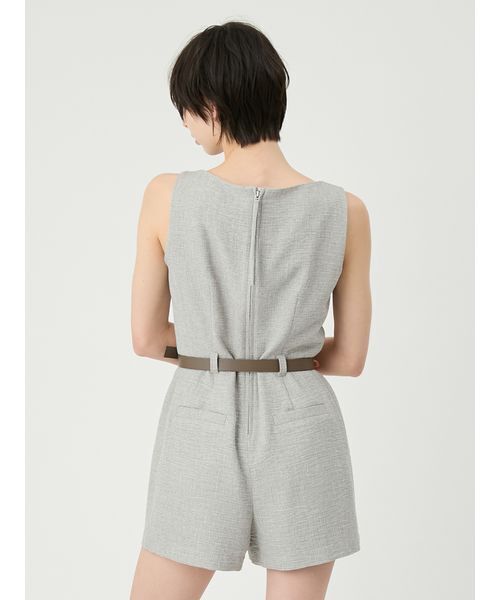 LILY BROWN(リリーブラウン)の「ボタンディテールミニロンパース(つなぎ/オールインワン・レディース・ベージュ/チャコールグレー/マルチ・0/1)」の8枚目の写真