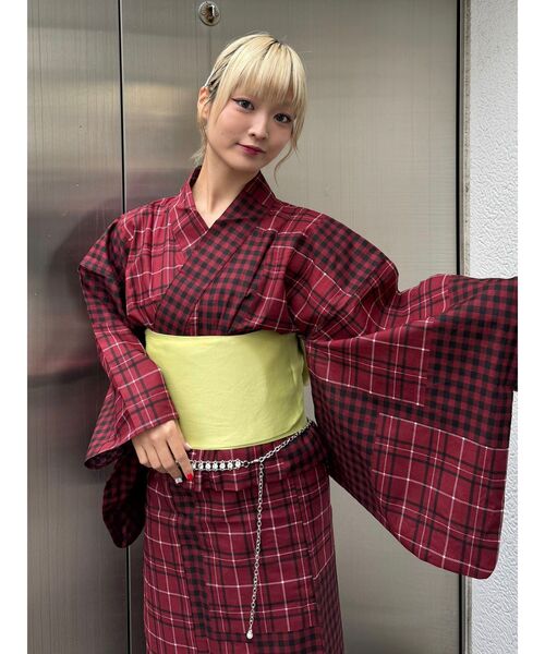 jouetie(ジュエティ)の「【jouetieオリジナル】パッチワークチェックセパレート浴衣(浴衣・レディース・レッド/ブラウン・MEDIUM)」の19枚目の写真