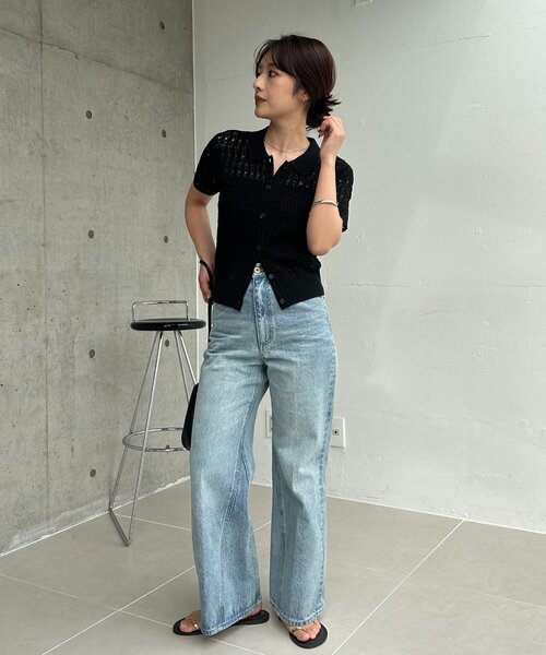 CAPRICIEUX LE'MAGE(カプリシューレマージュ)の「レース襟付きカーディガン(カーディガン/ボレロ・レディース・ブラック/オフホワイト・FREE)」の9枚目の写真