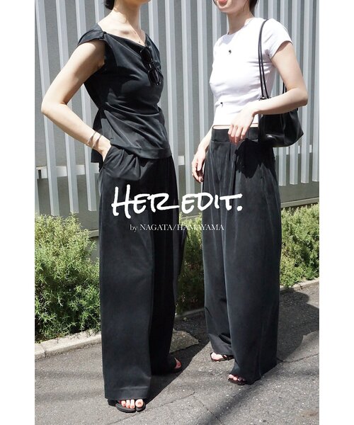 SHENERY(シーナリー)の「【Her Edit】【新色&新サイズ登場】キュプラジャージータックパンツ(その他パンツ・レディース・ブラック/ベージュ/アイボリー・36/38/34)」の14枚目の写真