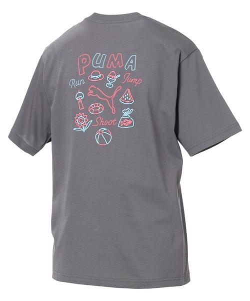 PUMA（プーマ）の「【別注】プーマ PUMA NEON GRAPHIC TEE 限定コラボ（Tシャツ/カットソー・レディース・ダークグレー/ラベンダー/ホワイト・XL/L/M/S）」の6枚目の写真
