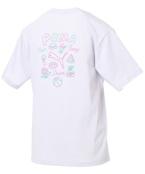 PUMA（プーマ）の「【別注】プーマ PUMA NEON GRAPHIC TEE 限定コラボ（Tシャツ/カットソー・レディース・ダークグレー/ラベンダー/ホワイト・XL/L/M/S）」の4枚目の写真
